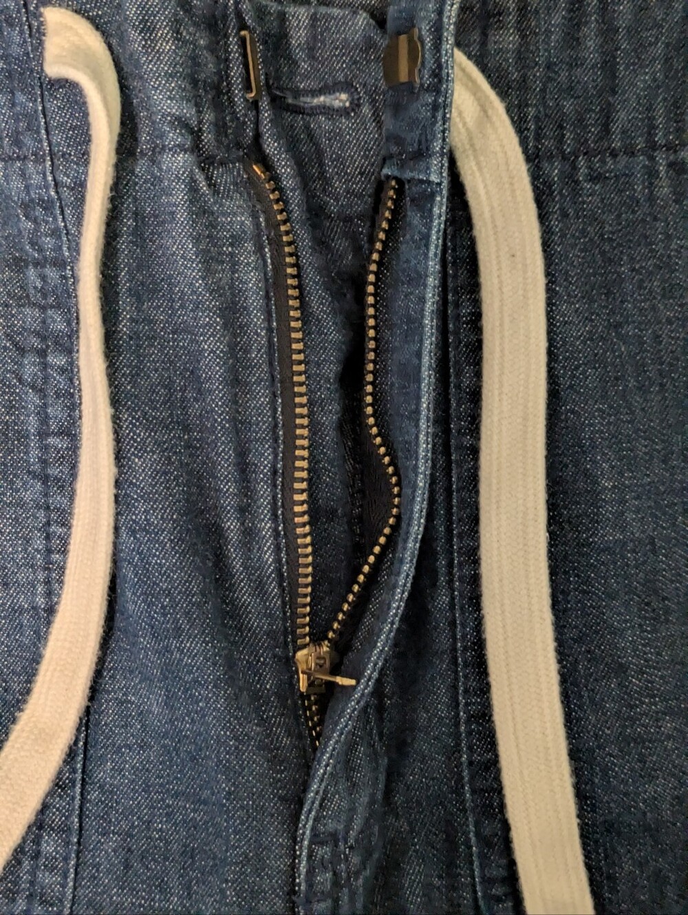 J. Crew Denim Camp Pant Tie Waist High Rise Straight Leg Jogger Blue NWOT XS - Picture 6 of 8